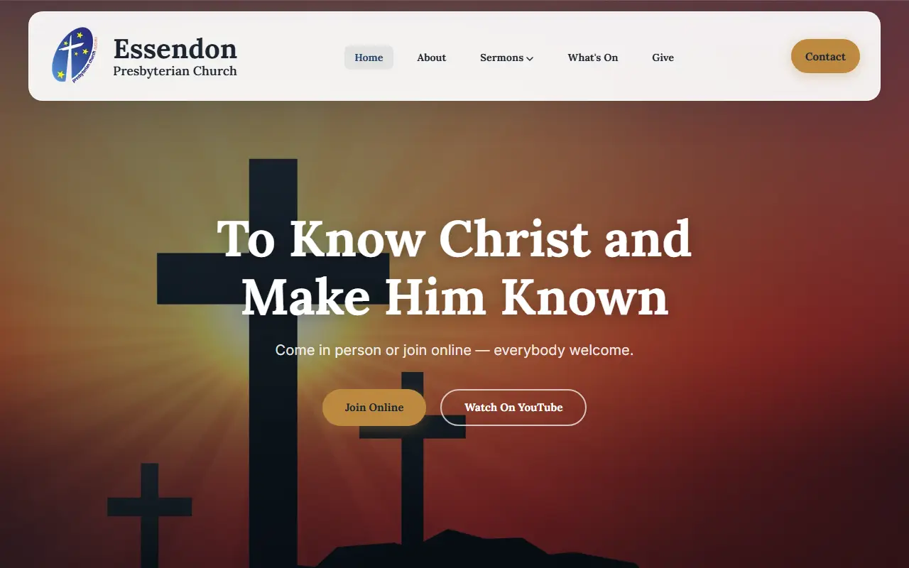 Essendon Presbyterian Church website